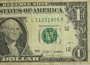 Birthday Note November 22 1905 Fancy Serial Number One Dollar BillL11221905P FW - Picture 1 of 6