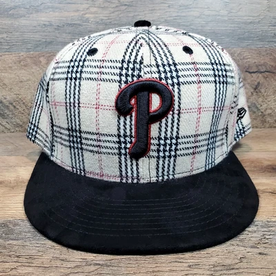 Philadelphia Phillies New Era 59Fifty White Plaid Hat Fitted 7 5/8 Cap MLB NEW - Image 1 of 4