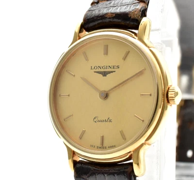 Vintage [N MINT] LONGINES 153 6882 Round Gold 22mm Quartz Ladies Watch JAPAN - image 1 of 4