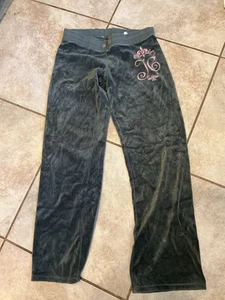 Vintage Juicy Couture Grey Gray Y2k Track Sweat Pant Velour S/m - Picture 1 of 3
