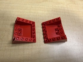 2x Lego #4228 Slope Brick 33 5x6x2  Inverted Red Classic Space 6989 Mega Core