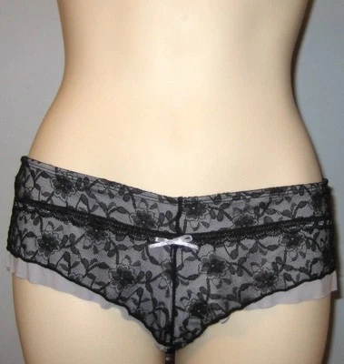 Nuevo Rene Rofe Hi-Cuts Gris Negro Calzoncillos Bikini Bragas Talla M Foto 1 de 4