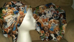Puppies Allover Medical Surgical Bouffant Scrub Hat SIZE LARGE - Picture 1 of 1