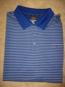 Mens NWOT Blue Striped GREG NORMAN PlayDry Golf Polo Shirt 4XLT - Picture 1 of 1