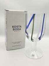 New Kosta Boda Sweden Contrast Multi Colored Wine Glass NIB #7091643