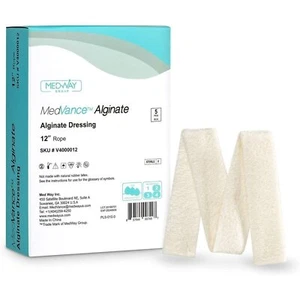 MedVance Calcium Alginate Non-Adhesive Wound Dressing, .8"x12", Box of 5 - Picture 1 of 5