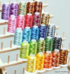 25 colors Large Cones Variegated Polyester Embroidery Machine Thread Kit 1100 Y - Picture 1 of 2