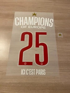 Offizielle Beflockung KOMPLETTSET CHAMPION UEFA PSG 2025 + STERN Home Profi Verkäufer - Bild 1 von 1
