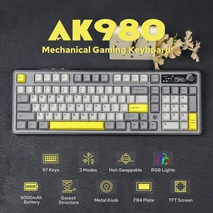 AJAZZ AK980 drahtlose mechanische Gaming-Tastatur Triple-Modus-Konnektivität mit - Bild 1 von 35