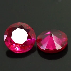 Par redondo natural certificado Mogok paloma sangre rojo rubí 2x2 mm AAA+ piedras preciosas - Imagen 1 de 6