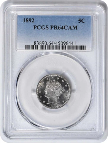 1892 Liberty Nickel PR64CAM PCGS Cover