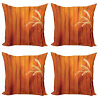Harvest Pillow Cushion Set Of 4 Wheat Spikes Wood Plank