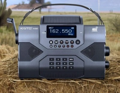 Used Kaito KA900 Digital Solar Crank NOAA Weather Stereo AM FM Shortwave Radio - Image 1 of 4
