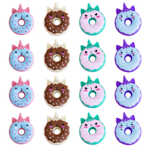 16 Pcs Cartoon Kids Erasers Unicorns Donut for Modeling Child