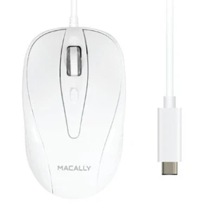 Macally UCTURBO Mac PC Maus optisch mit USB-C Kabel weiß grau Thunderbolt 3 & 4 - Bild 1 von 8