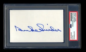 DUKE SNIDER SIGNED MINT INDEX CARD PSA/DNA AUTOGRAPHED HOF BROOKLYN DODGERS WSC - Picture 1 of 1
