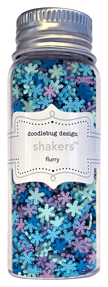Flurries Shaker Embellishments in Jar - by Doodlebug - Image 1 of 1