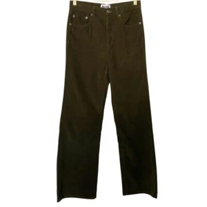 ROUJE PARIS CONCORDE CORDUROY FLARED PANTS IN OLIVE GREEN - S (38) - Picture 1 of 6