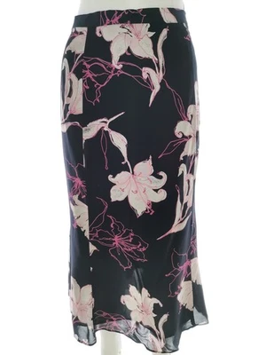 DEBENHAMS  Größe 46 Marineblau Lang Maxi-Rock Viskose 100% Asymmetrisch - Bild 1 von 4