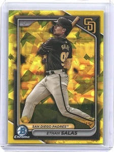 2024 Bowman Draft Sapphire Ethan Salas Chrome Refractor Yellow /75 Padres - Picture 1 of 2