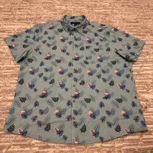 Mizzen + Main Leeward Shirt Tropical Short Sleeve Button Up Men’s XXL Flamingo - Picture 1 of 12