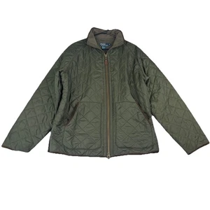 Vintage Polo Ralph Lauren Jacke Reitmantel gesteppt Full Zip olivgrün Herren L - Bild 1 von 16