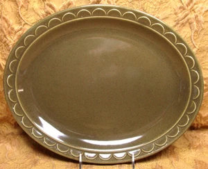 1 vintage retro 1970's SHEFFIELD USA Granada green & arches 14"X11" oval platter - Picture 1 of 3