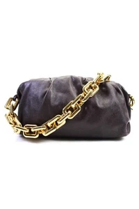 Bottega Veneta Womens The Chain Pouch Leather Shoulder Bag Handbag Dark Burgundy - Picture 1 of 19