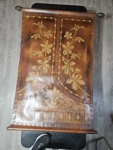 Large Vintage Decorative Leather Wall Hanging - Picture 1 of 11