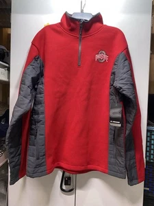 Ohio State Buckeyes Men’s 1/4 Zip Pullover Sweatshirt Red Colosseum Size Large - Picture 1 of 3