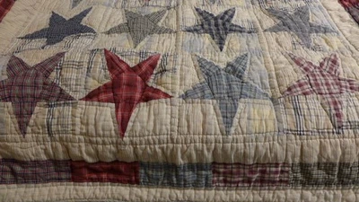 Edredón Primitivo Country Star 60"x50" Tapiz Victoriano Corazón Manta De Colección Foto 1 de 4