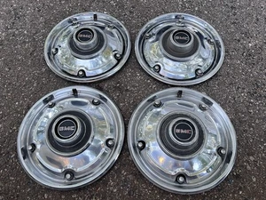 Vtg 1960s 1970s Gm Chevy Truck Hubcap Full Wheel Rim GMC Dog Dish Set - Bild 1 von 23