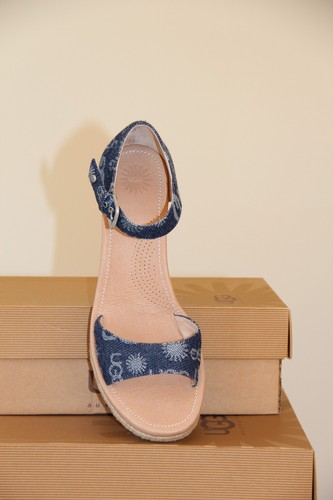Ugg Australia sandalo donna Atasha denim taglia 8 nuovo con scatola