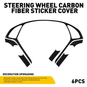 Car Steering Wheel Fiber Carbon Sticker Cover Trim For Infiniti Q60 G37 G35 G25 - Picture 1 of 12
