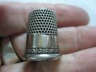 ANTIQUE SIMONS BRO & CO. STERLING SILVER SEWING THIMBLE w ACANTHUS LEAF SIZE 10