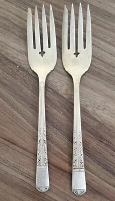  Tenedores de ensalada (2) PLATO TUDOR Oneida Grace OAKLEIGH ROYAL YORK 1937 Foto 1 de 2