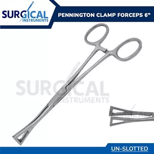 Pennington Clamp Forceps Tongue Eyebrow Navel Lip Body Piercing Unslotted 6" - Picture 1 of 3