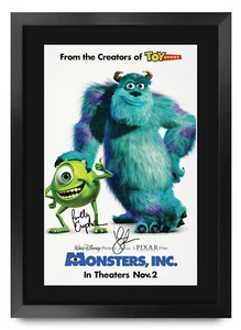 Monsters Inc A3 Enmarcado Idea de Regalo Impreso Póster Imagen Firmada para Fans del Cine - Imagen 1 de 7