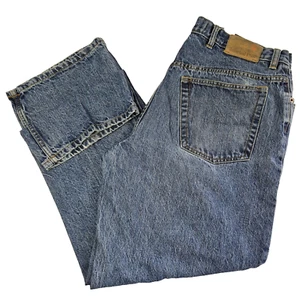 Timberland Jeans Mens Size 35 Blue Straight Leg Denim Zip Fly High Rise Comfort - Picture 1 of 12