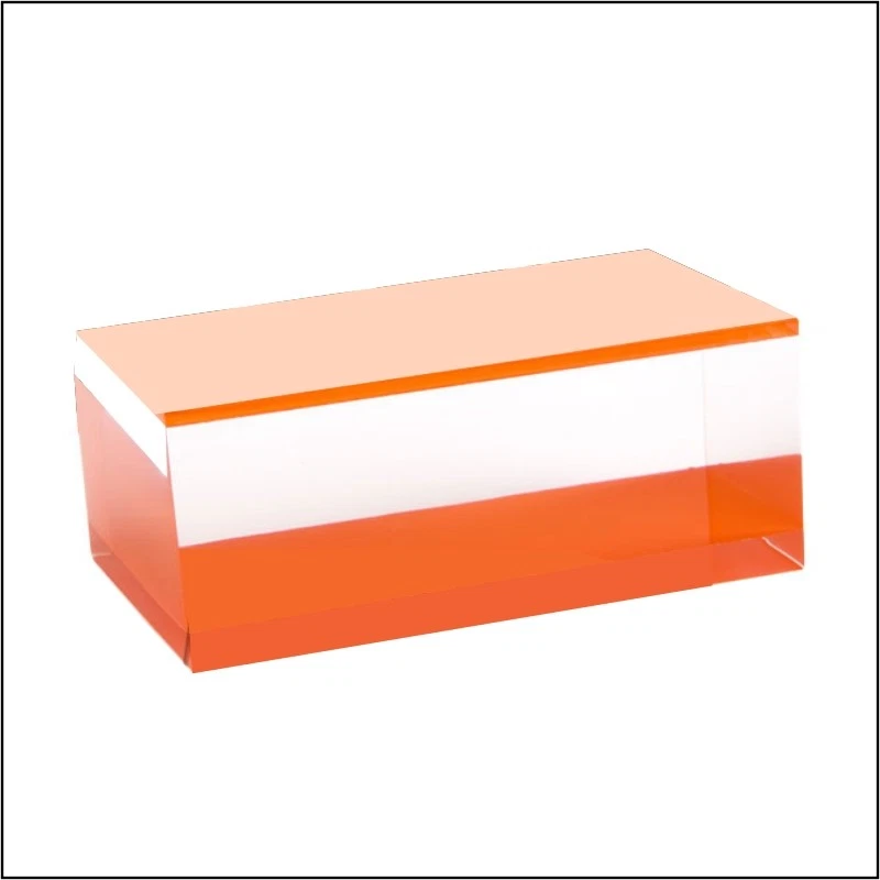 Optical Display - d7.ORG - Large Rectangular Acrylic Block in Orange - Image 1 of 1