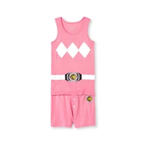 Girl's Power Rangers Cotton Summer Costume Pajamas Set Size 8 NWT - Picture 1 of 2
