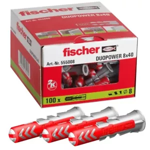 FISCHER DUOPOWER Wall Plugs 8mm x 40mm Box of 100 new 2k technology Germany - Picture 1 of 12