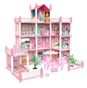 Puppenhaus für Mädchen Möbel Zubehör Prinzessin Schloss DIY Spielen Weihnachtsgeschenk - Bild 1 von 7