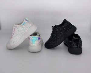 Lot Of 2 Forever Link Glitter Lace Up Platform Wedge Lightweight Sneakers Yes-19 - Picture 1 of 12