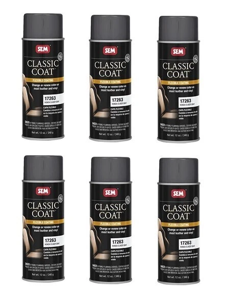 SEM CLASSIC COAT Paint Leather Vinyl Classy Gray Color Aerosol Ea 17263 (6 Pack) - Image 1 of 1