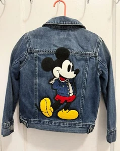 Gap Disney Mickey Mouse Toddlers Kids Icon Denim Jacket Boys Girls Blue Jean 5T - Picture 1 of 4