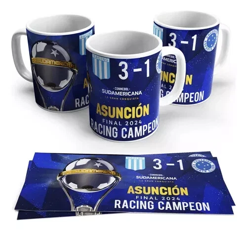 赛车俱乐部 CONMEBOL SUDAMERICANA 冠军 2024 陶瓷杯 - 足球 RC 蓝色 — 第 1/1 张图片