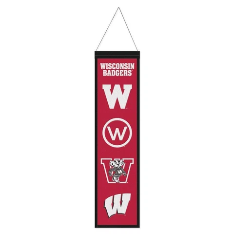Wisconsin Badgers 8x32 Heritage Evolution Design Wool Banner [NEW] Flag Sign Cover
