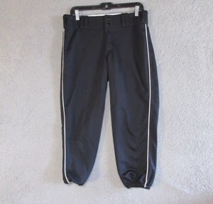 Teamwork Athletic Apparel Baseball Pants 30-33 Mens Black W/White Stripe 32x23 - Picture 1 of 10