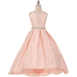 Vestido BLUSH Talla 12 Alto-Bajo Flor Niña Cumpleaños Boda Dama de honor Baile de graduación - Imagen 1 de 3
